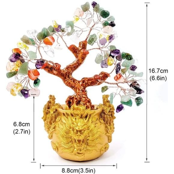 XIEHE-SHOP Crystal Fortune Tree,Gold Money Tree Feng Shui Bringing Wealth - Picture 4 of 4